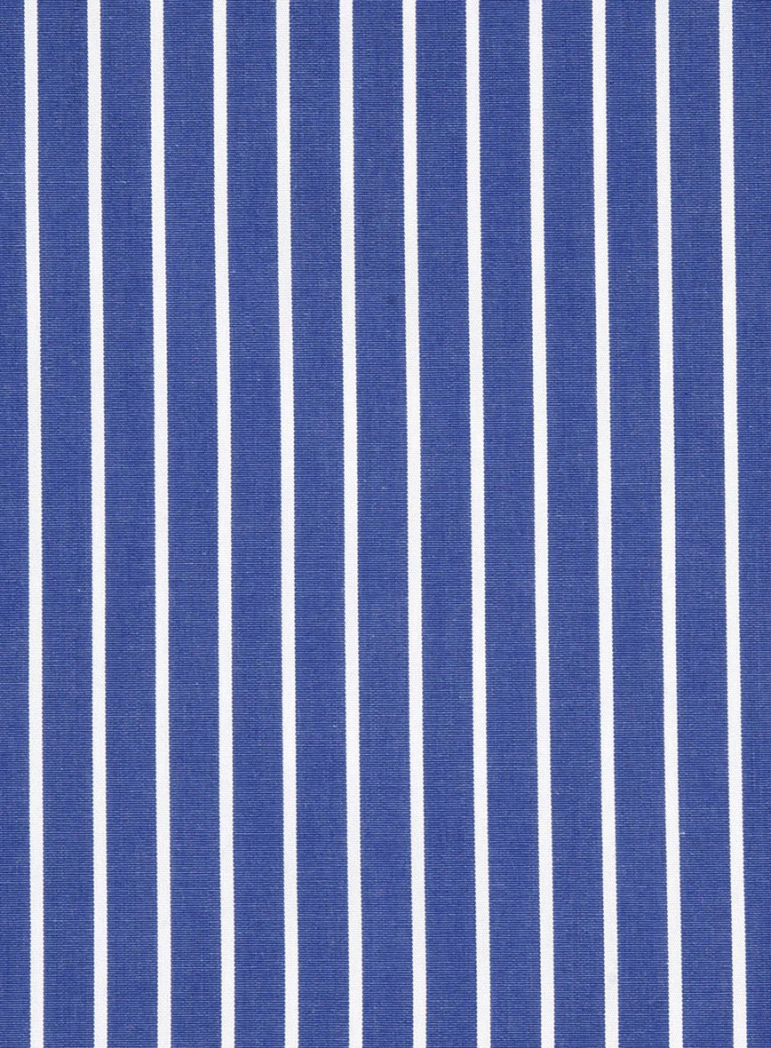 Stratton Blue Cotton Shirt - Image 4