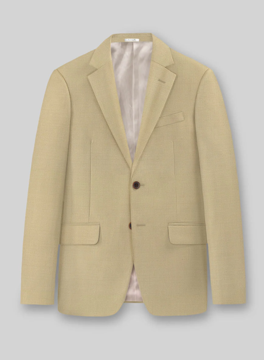 Stretch Beige Wool Suit - Image 4