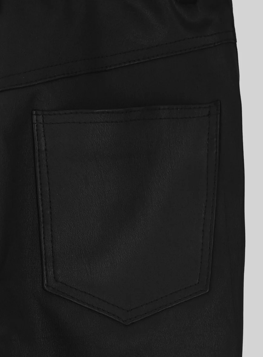 Stretch Black Leather Jeans - Image 3