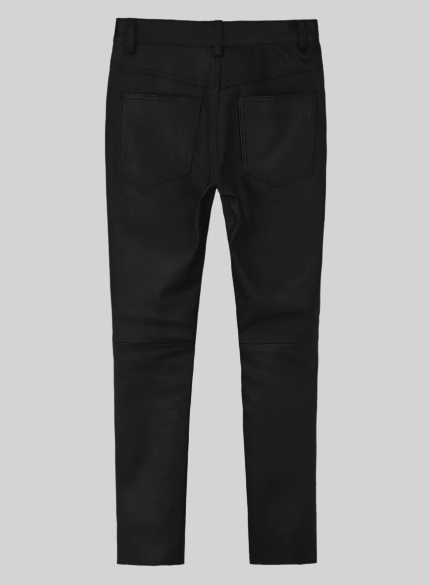 Stretch Black Leather Jeans - Image 4