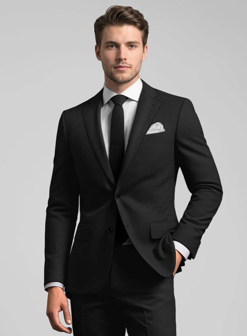 Stretch Black Wool Jacket - Image 2