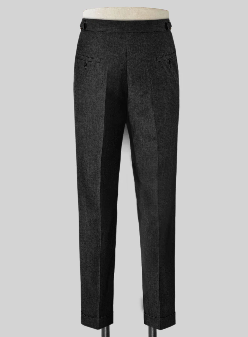 Stretch Charcoal Wool Highland Trousers - Image 3