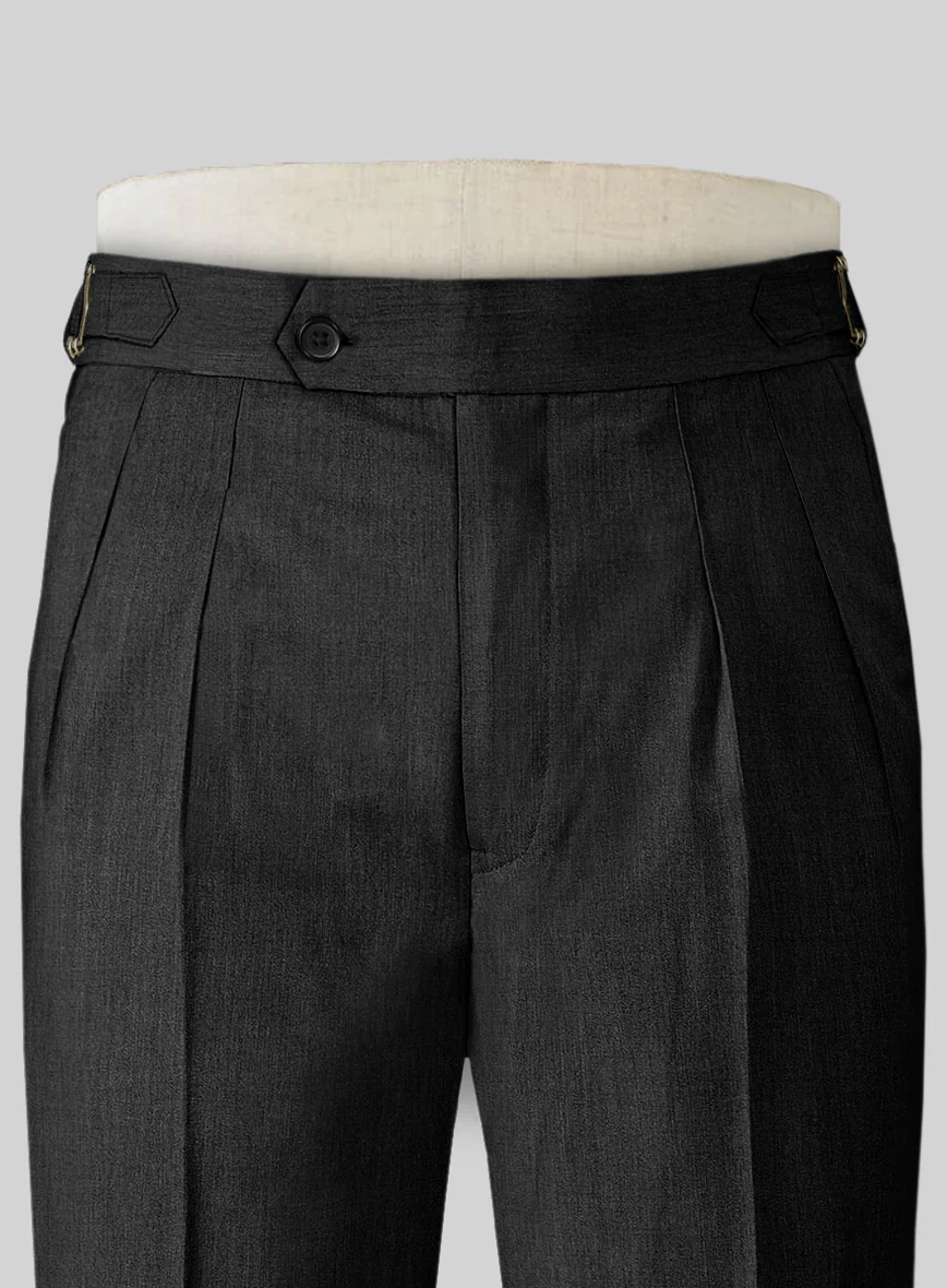 Stretch Charcoal Wool Highland Trousers - Image 4