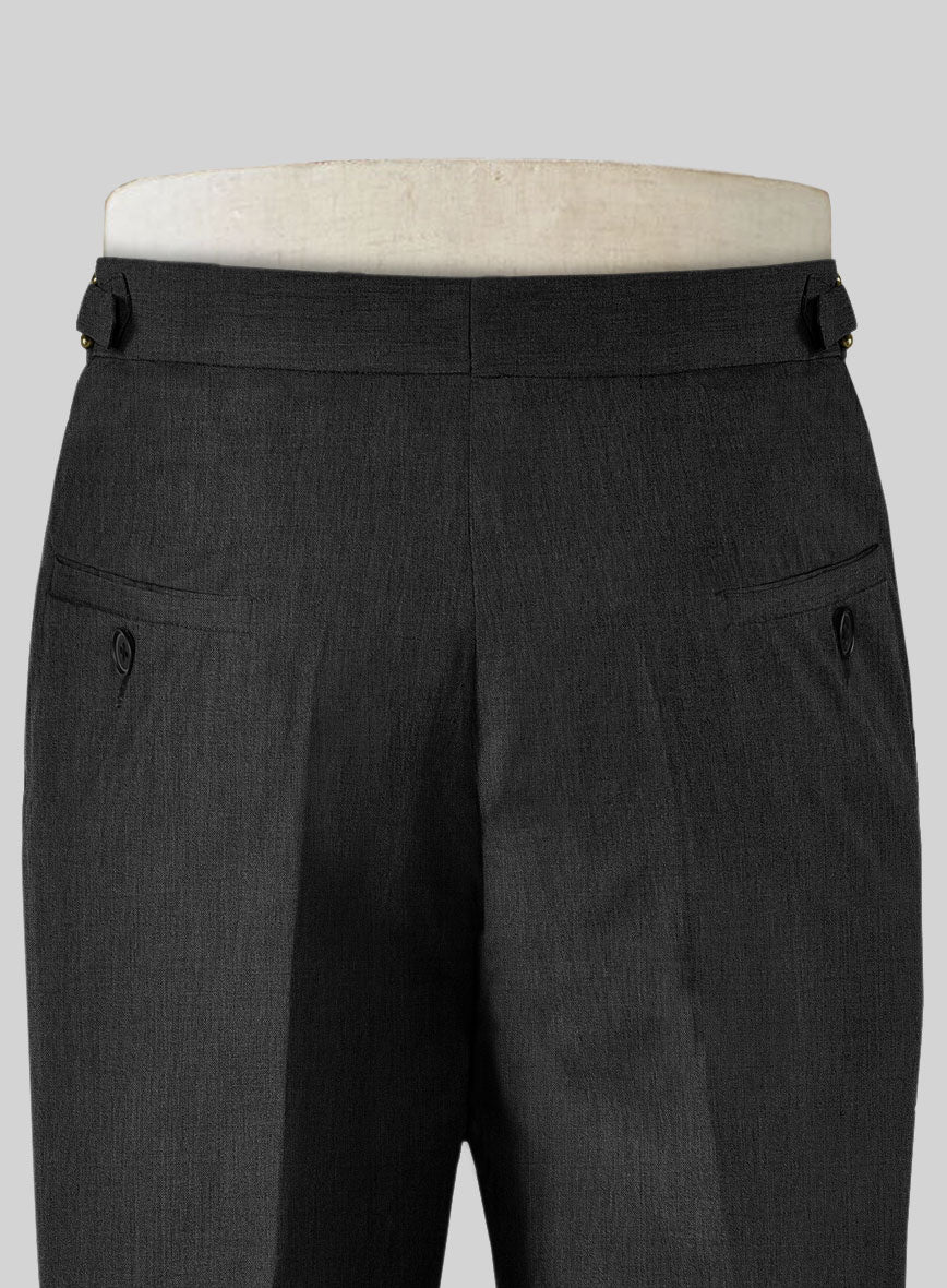 Stretch Charcoal Wool Highland Trousers - Image 5