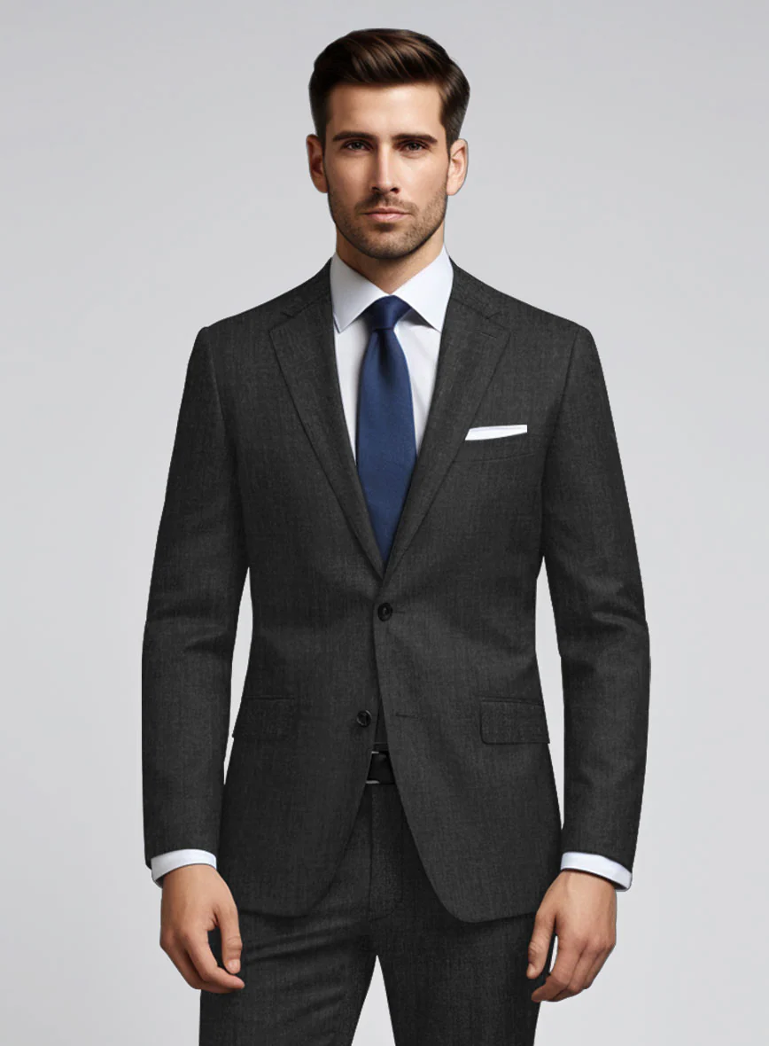 Stretch Charcoal Wool Jacket - Image 2
