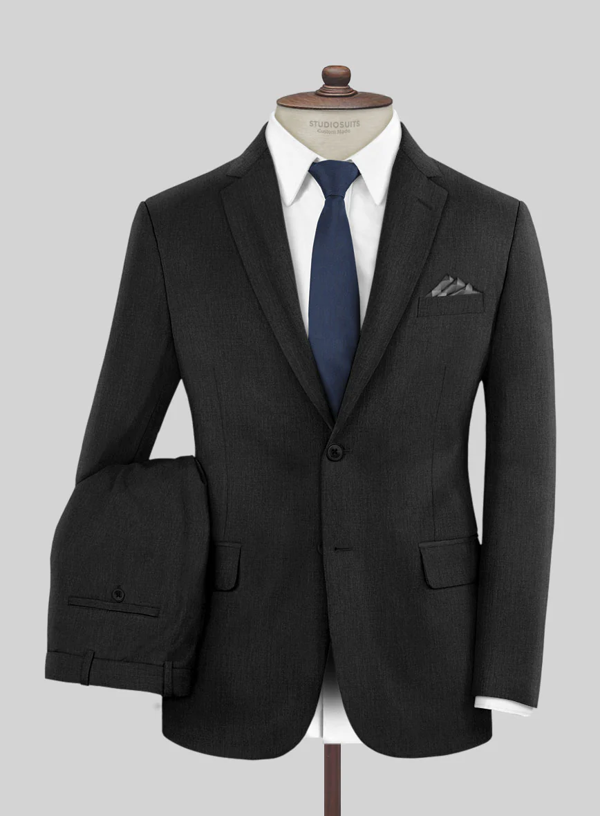 Stretch Charcoal Wool Suit - Image 2