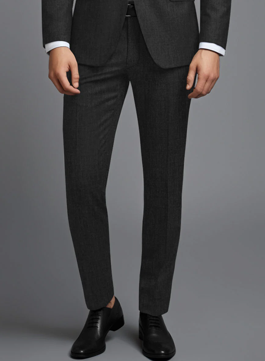 Stretch Charcoal Wool Suit - Image 5