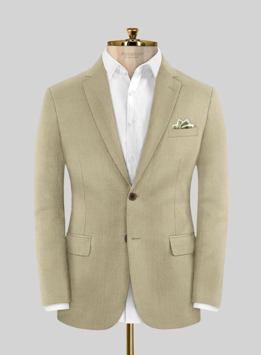 Stretch Khaki Wool Suit - Image 3