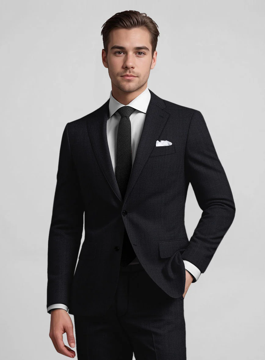 Stretch Midnight Blue Wool Jacket - Image 2