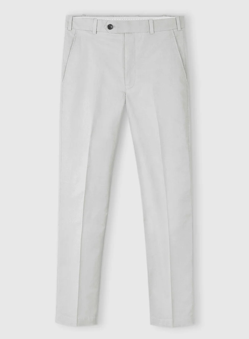Stretch Summer Light Gray Chino Pants - Image 2