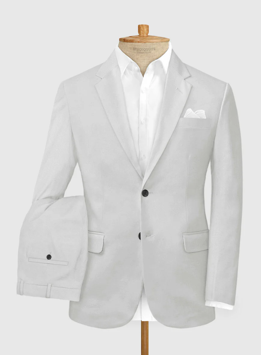 Stretch Summer Light Gray Chino Suit - Image 2
