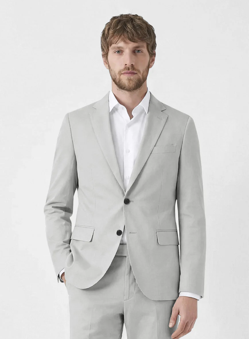 Stretch Summer Light Gray Chino Suit - Image 4