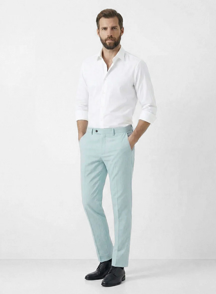 Stretch Summer Sky Blue Chino Pants - Image 3