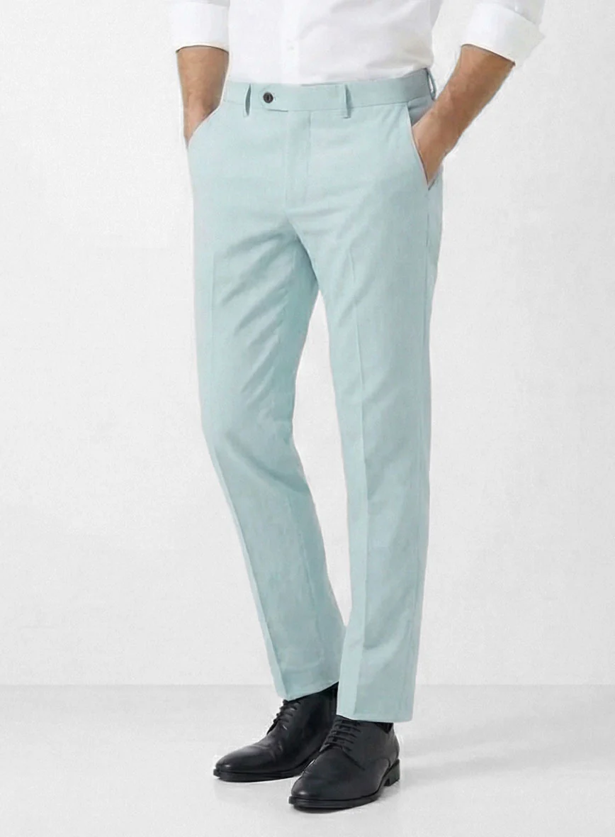 Stretch Summer Sky Blue Chino Suit - Image 5