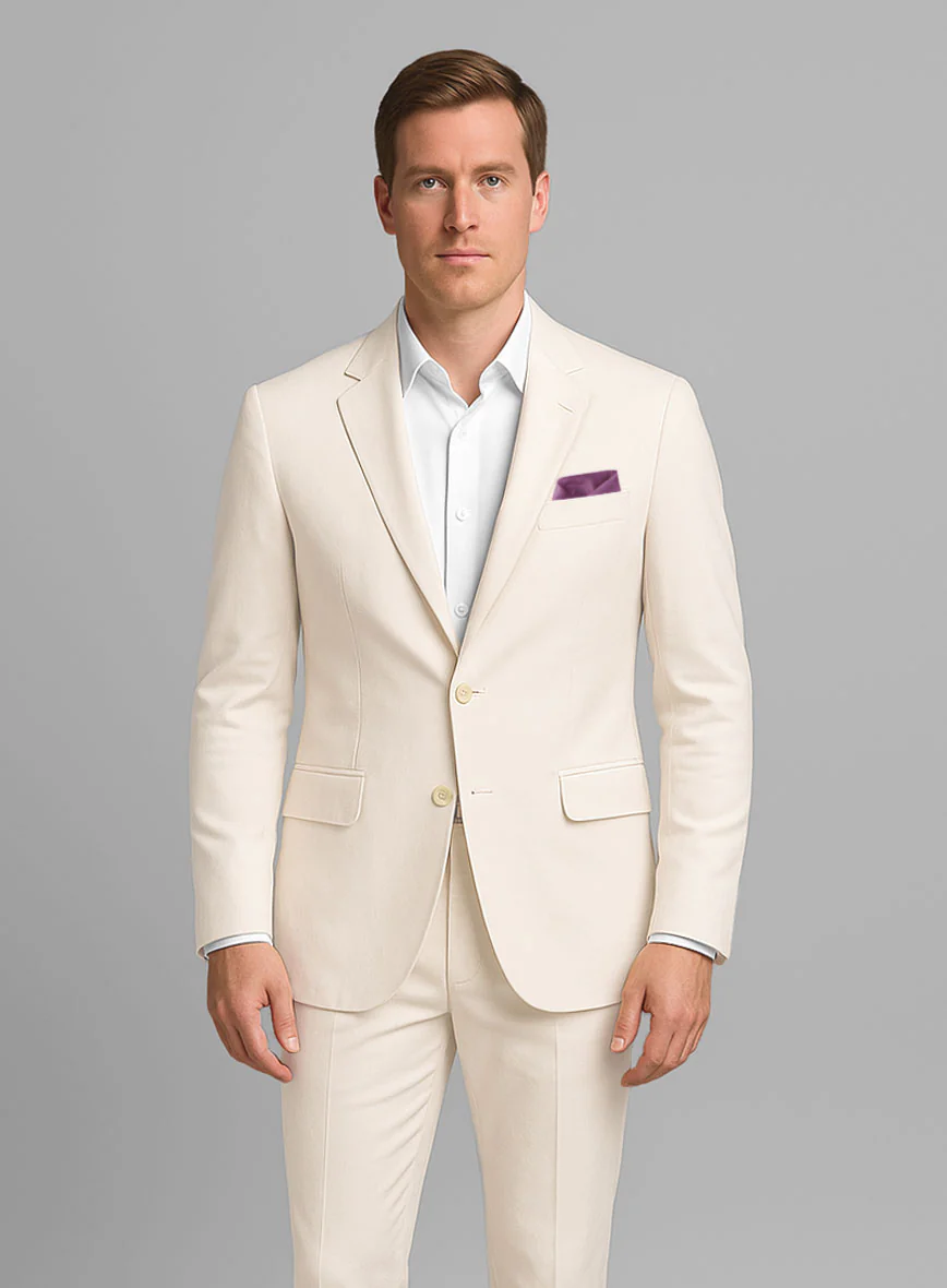 Stretch Summer Beige Chino Suit - Image 4