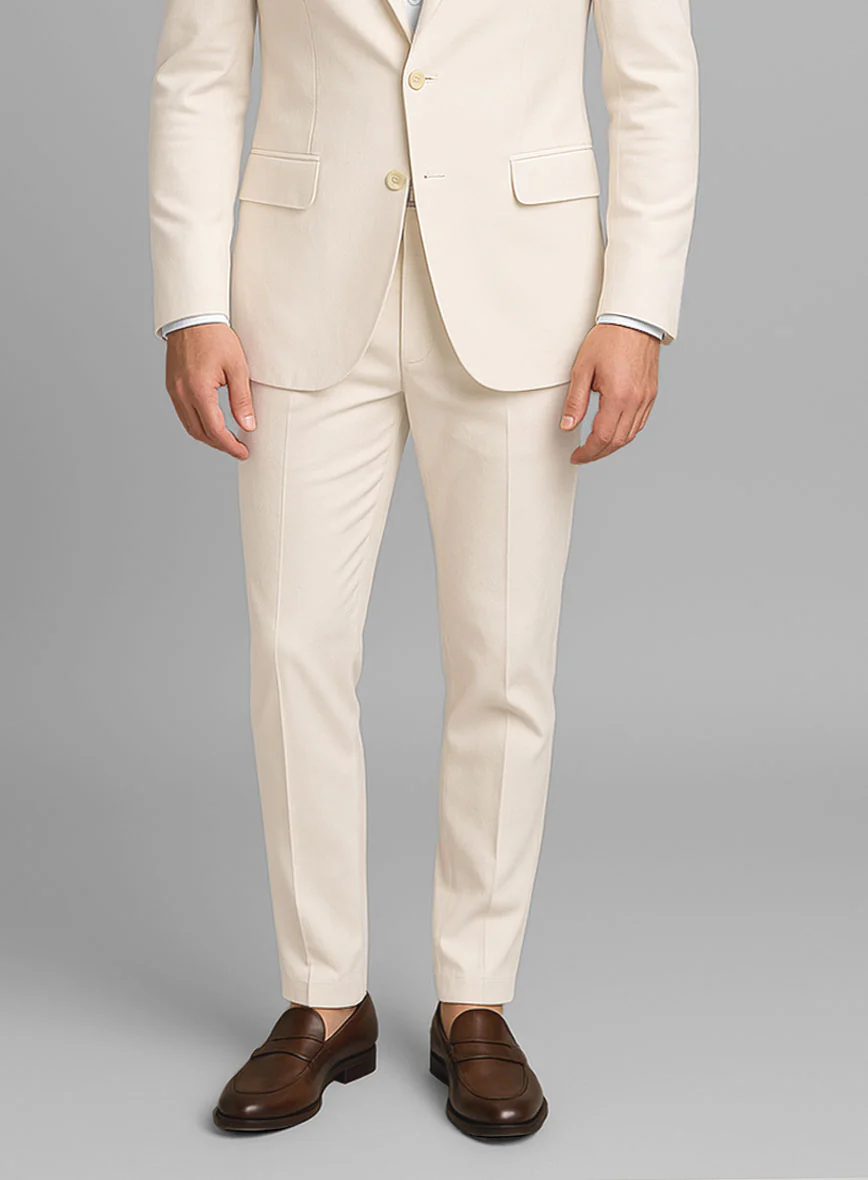 Stretch Summer Beige Chino Suit - Image 6