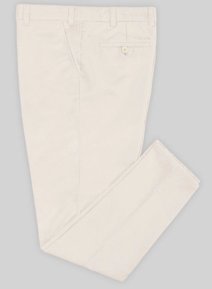Washed Stretch Summer Beige Chino Pants - Image 2
