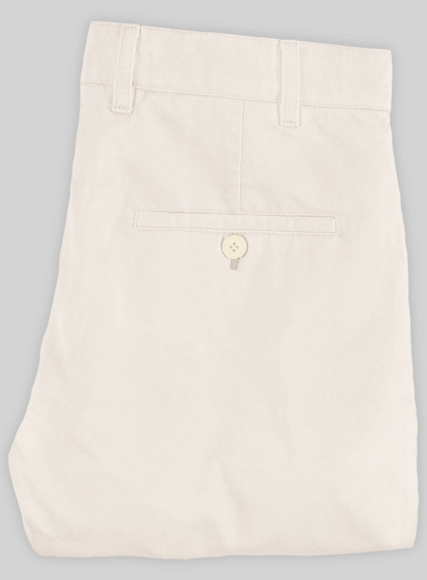 Washed Stretch Summer Beige Chino Pants - Image 3