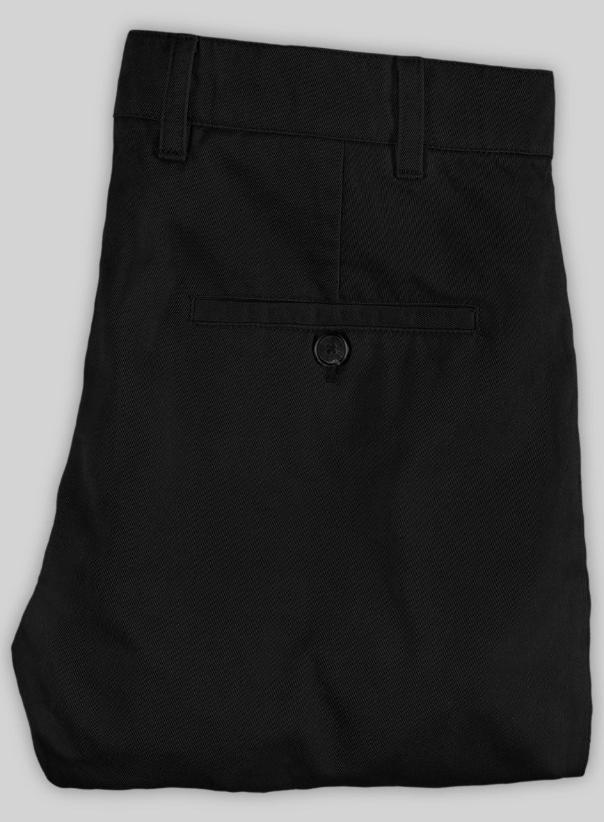 Washed Stretch Summer Black Chino Pants - Image 2