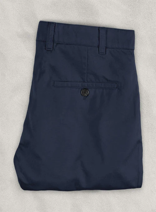 Stretch Summer Weight Dark Blue Chino Pants - Image 4