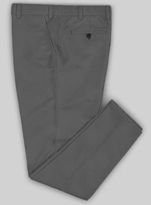 Washed Stretch Summer Gray Chino Pants - Image 3
