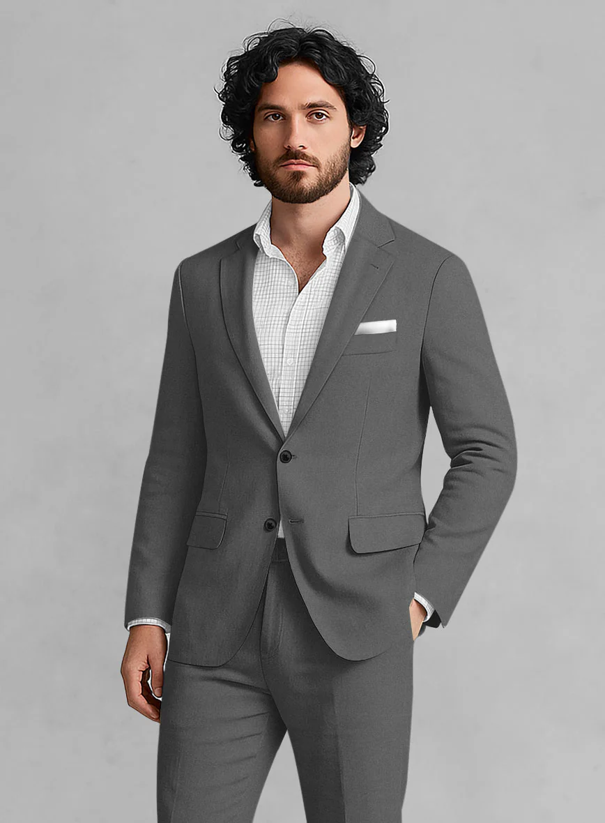 Stretch Summer Gray Chino Suit - Image 3