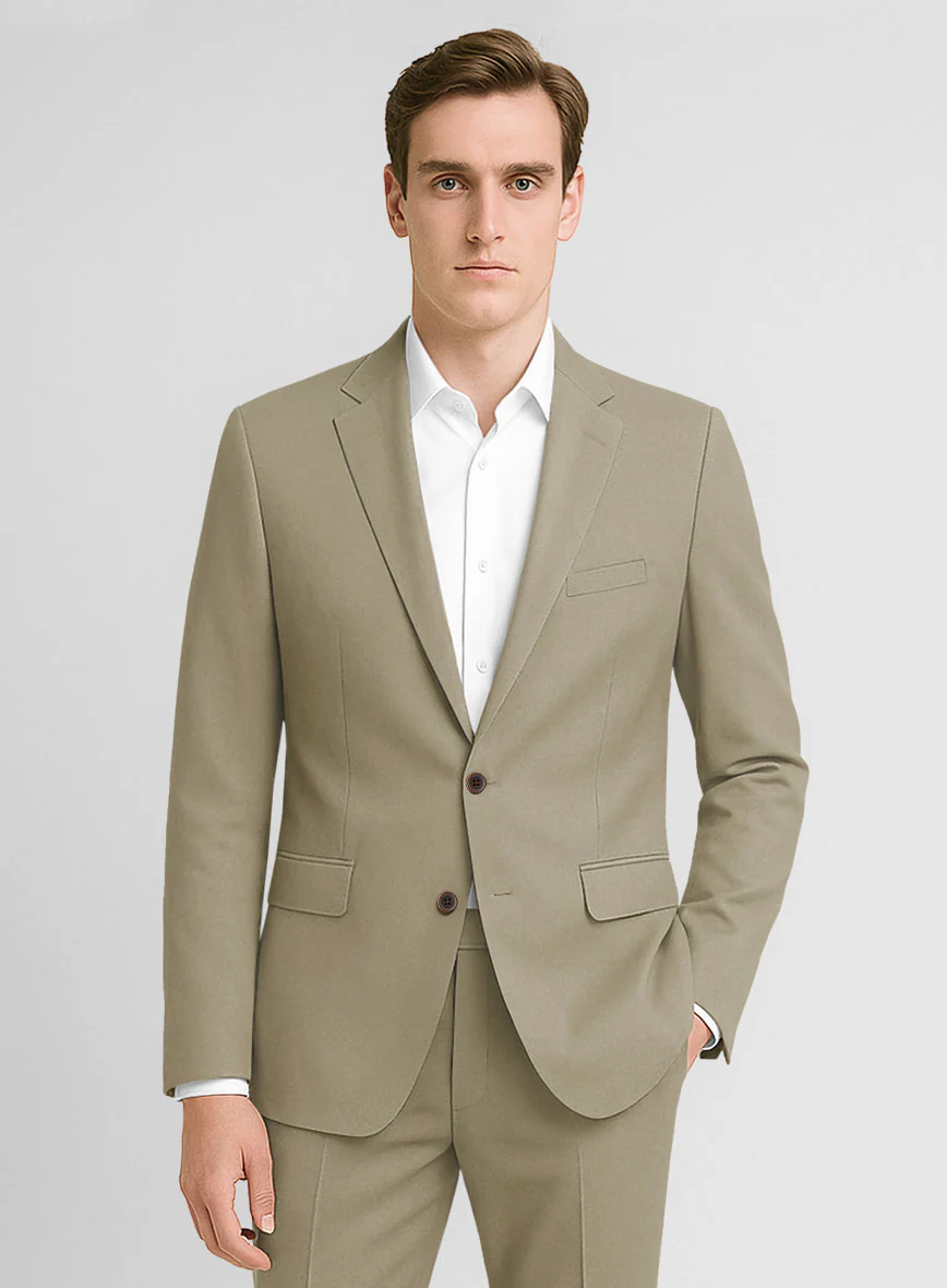 Stretch Summer Khaki Chino Suit - Image 4