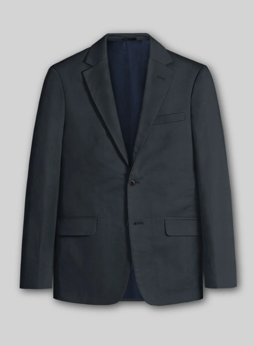 Stretch Summer Navy Blue Chino Suit - Image 2