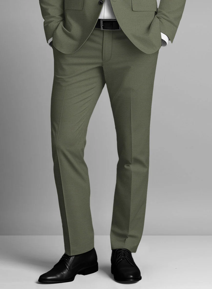 Stretch Summer Olive Green Chino Suit - Image 8
