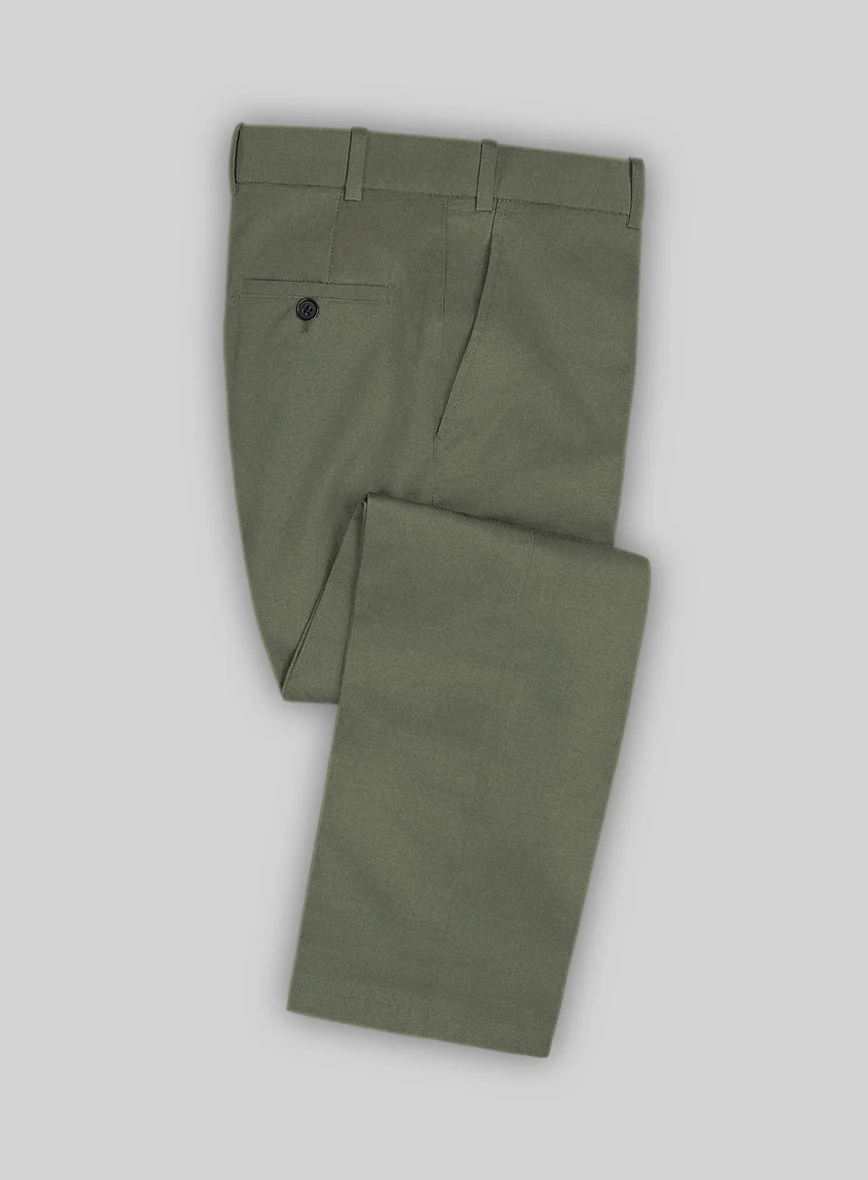 Stretch Summer Olive Green Chino Suit - Image 9