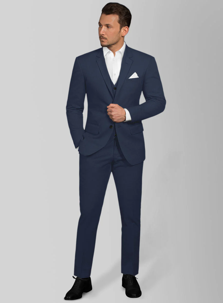 Stretch Summer Royal Blue Chino Suit - Image 2