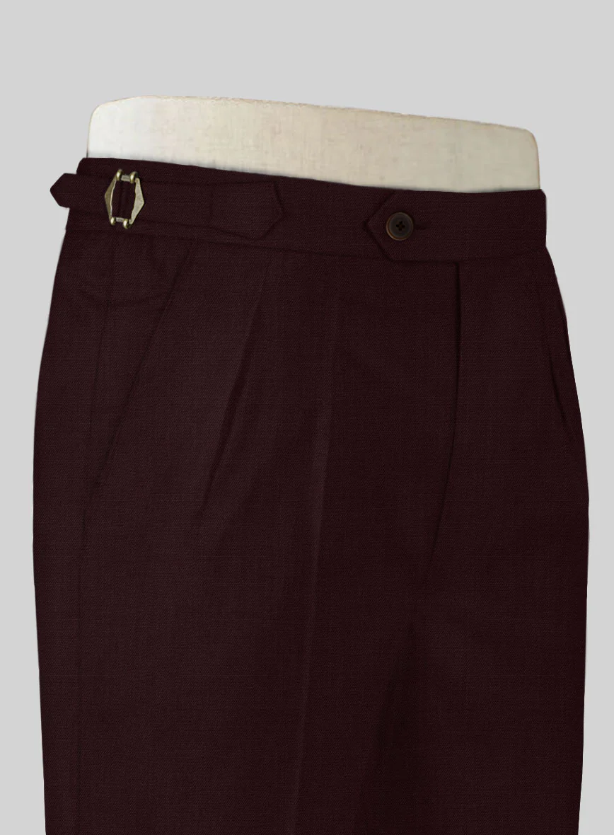 Stretch Wine Wool Highland Trousers - Image 5