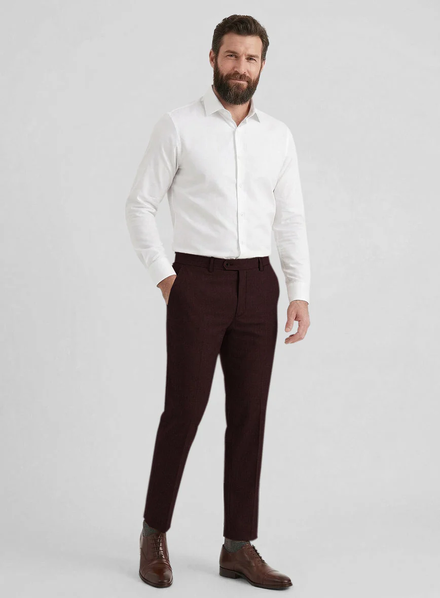 Stretch Wine Wool Suit - Image 7