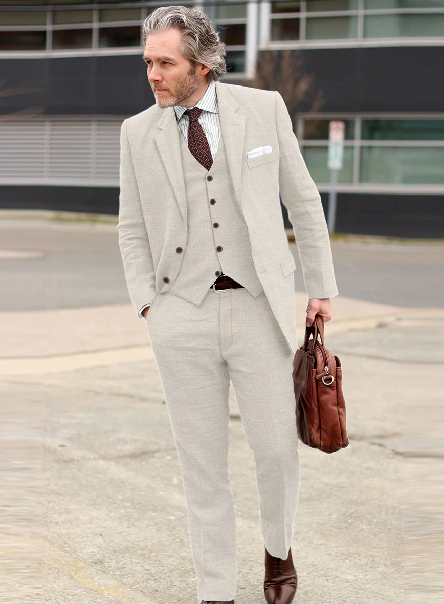 Stylbiella Spring Beige Linen Suit - Image 2