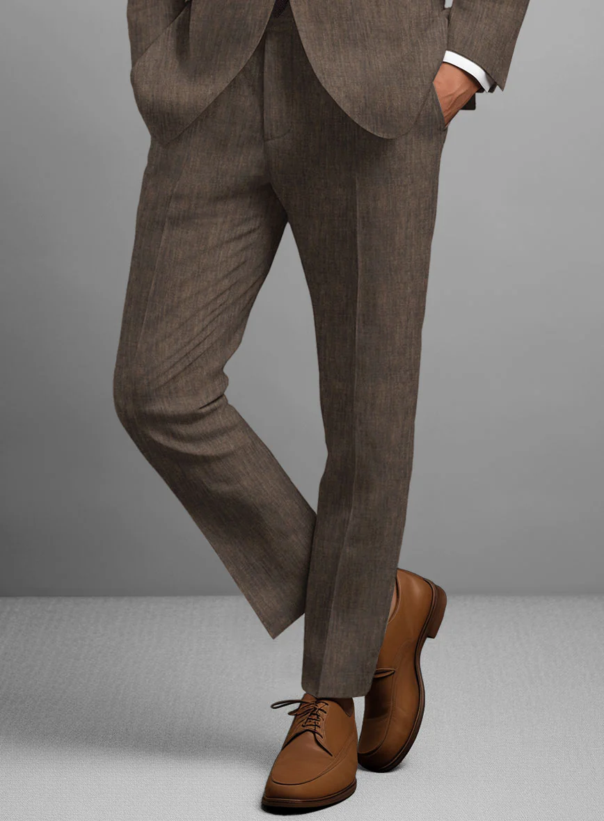 Stylbiella Spring Brown Linen Suit - Image 6