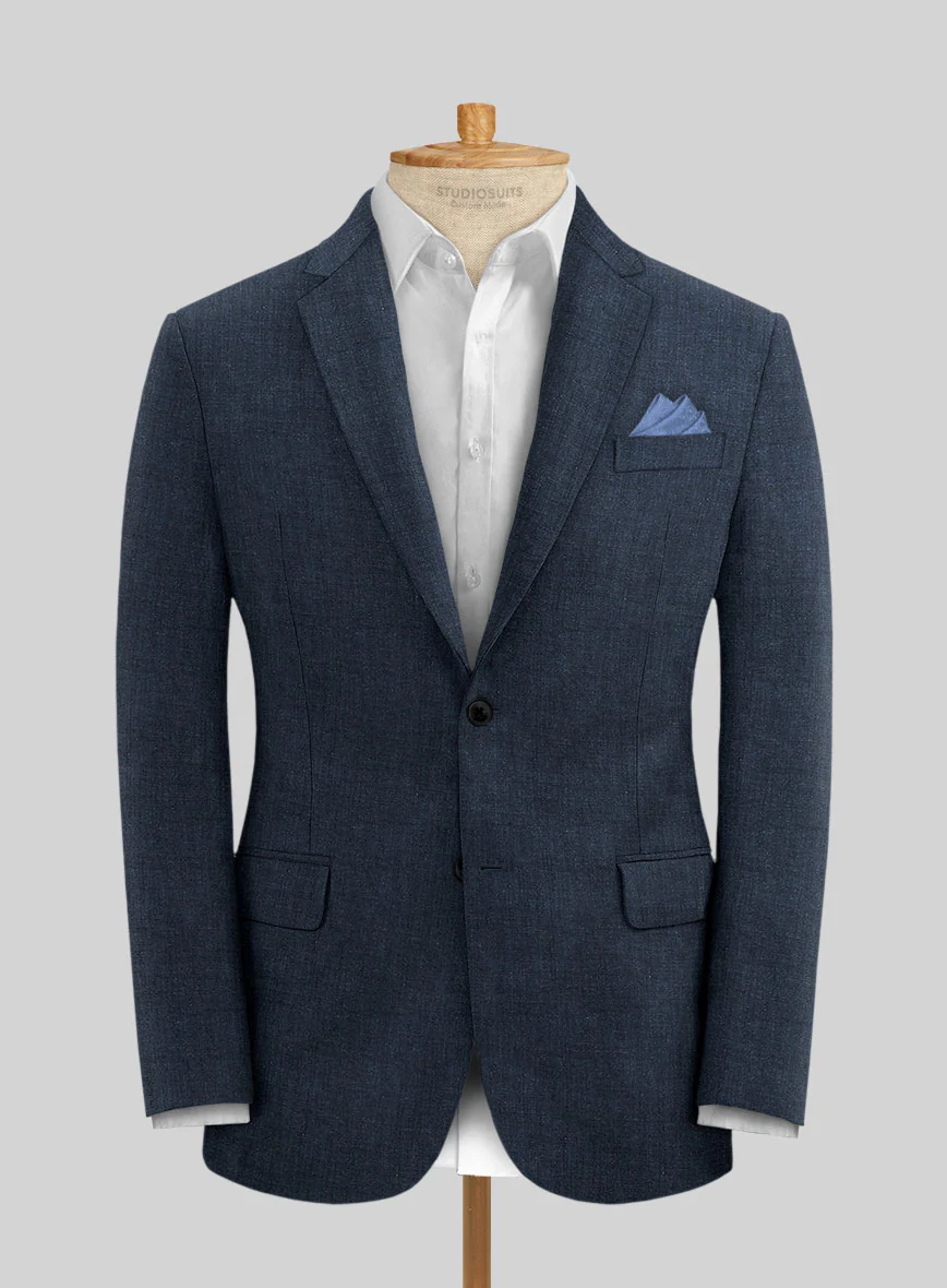 Stylbiella Spring Dark Blue Linen Jacket - Image 2