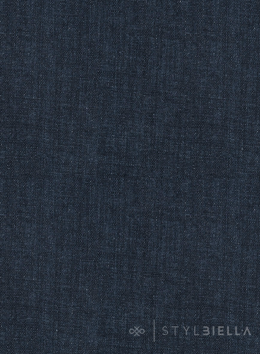 Stylbiella Spring Dark Blue Linen Suit - Image 7