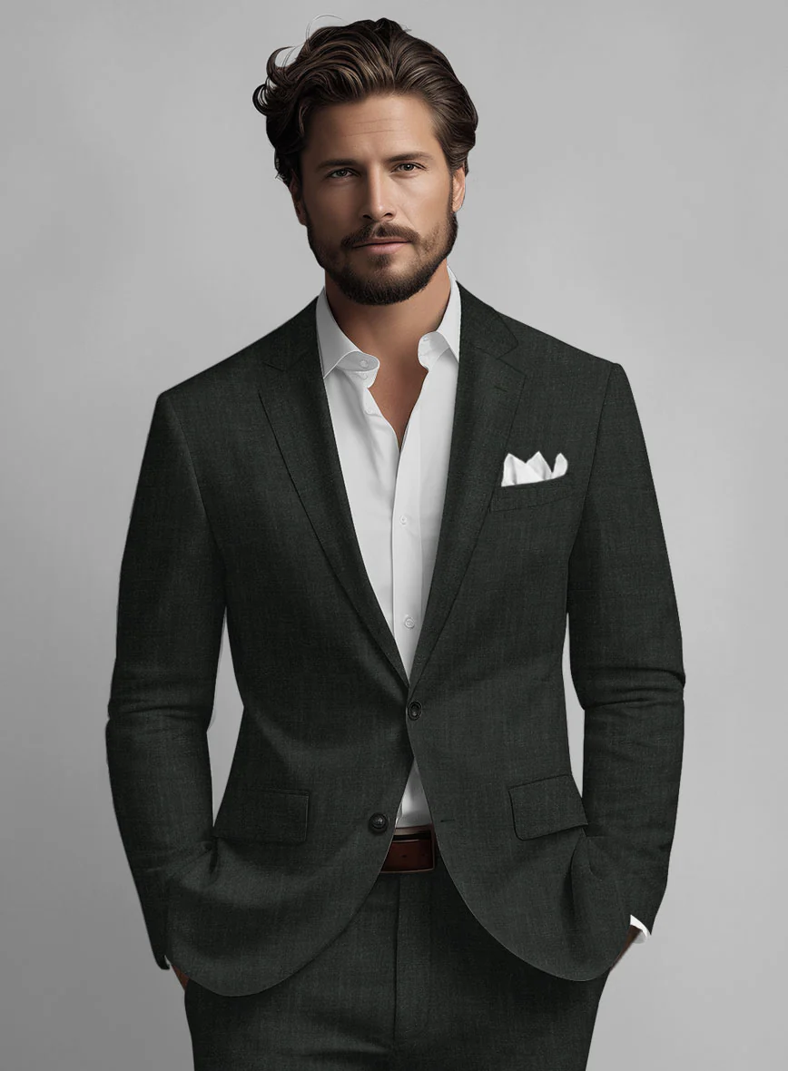 Stylbiella Spring Dark Green Linen Suit - Image 4