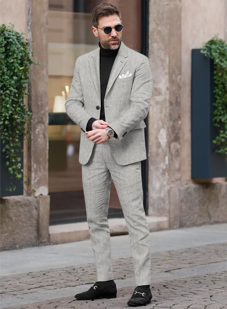 Stylbiella Spring Gray Linen Suit - Image 2