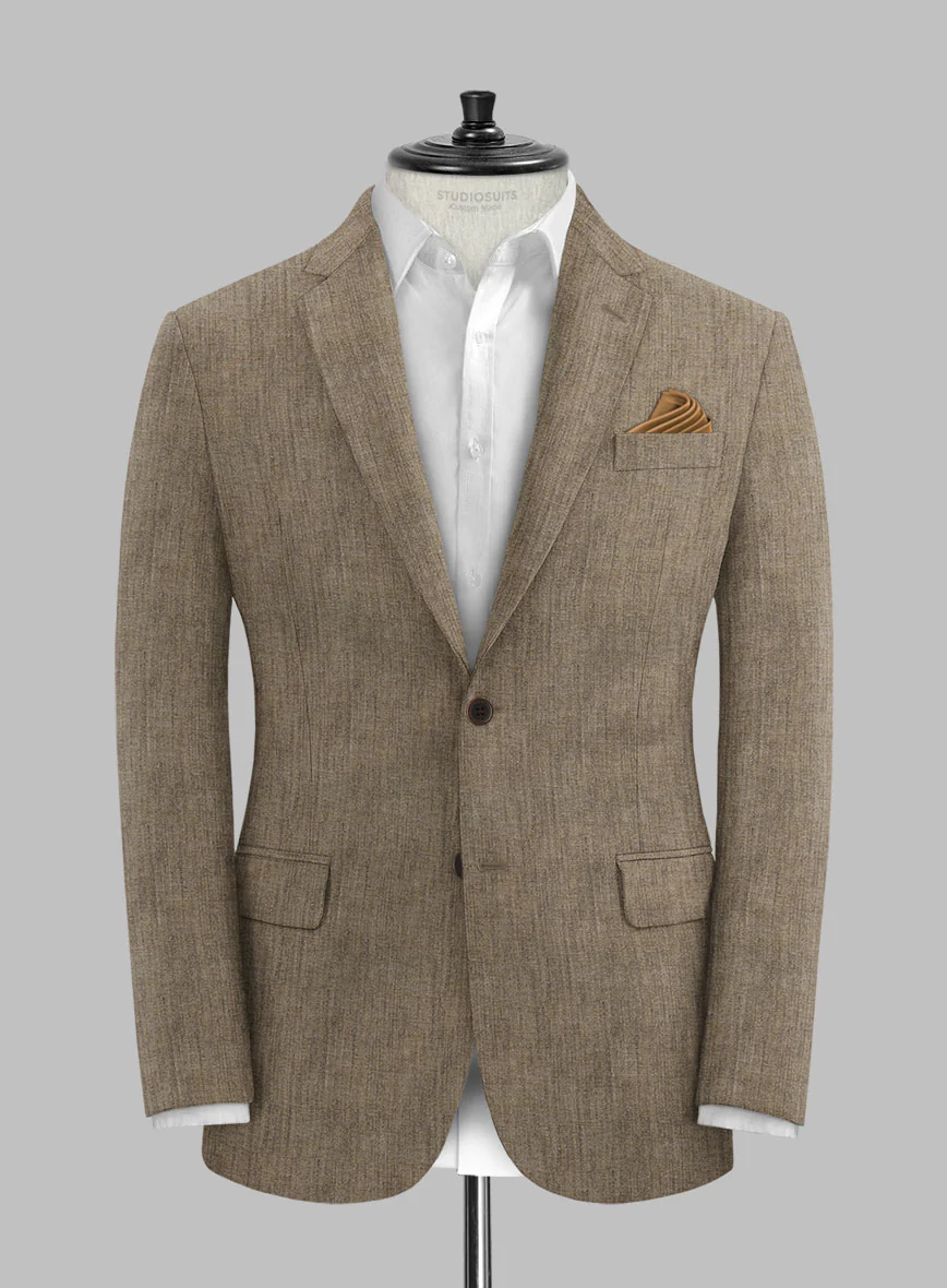 Stylbiella Spring Light Brown Linen Jacket - Image 3