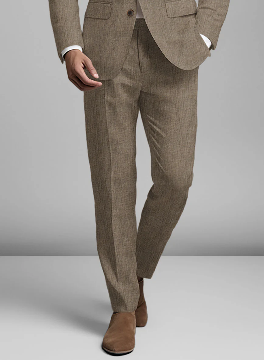 Stylbiella Spring Light Brown Linen Suit - Image 6