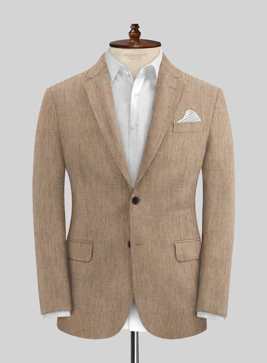 Stylbiella Spring Maple Khaki Linen Jacket - Image 3