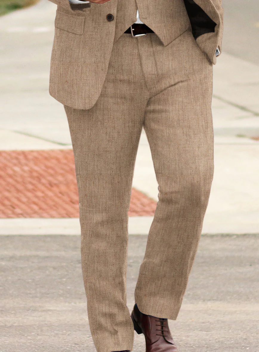 Stylbiella Spring Maple Khaki Linen Suit - Image 6