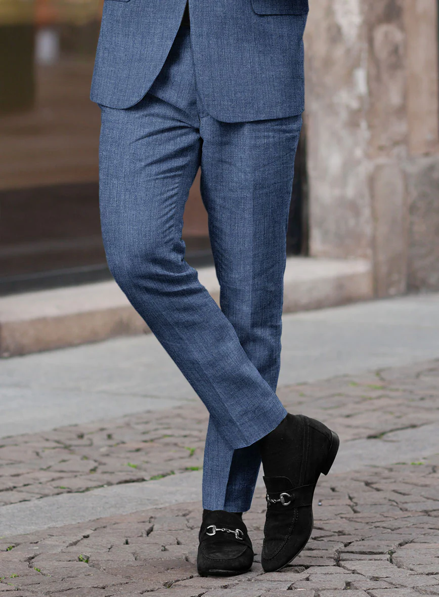 Stylbiella Spring Smoked Blue Linen Suit - Image 6