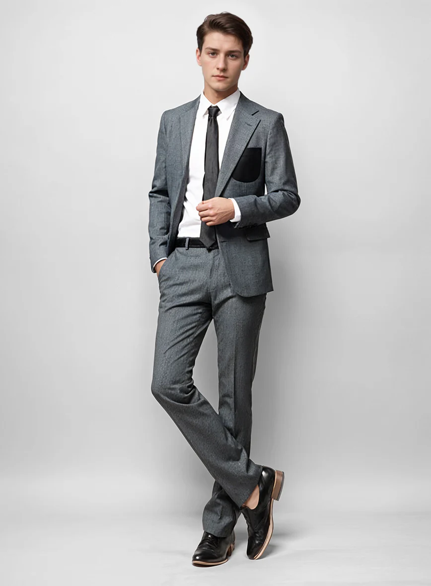 Suit with Leather Pocket Patch