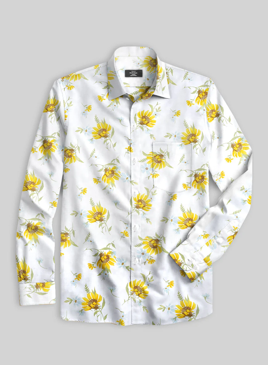 Sunlit Bloom Cotton Lycra Shirt - Image 2