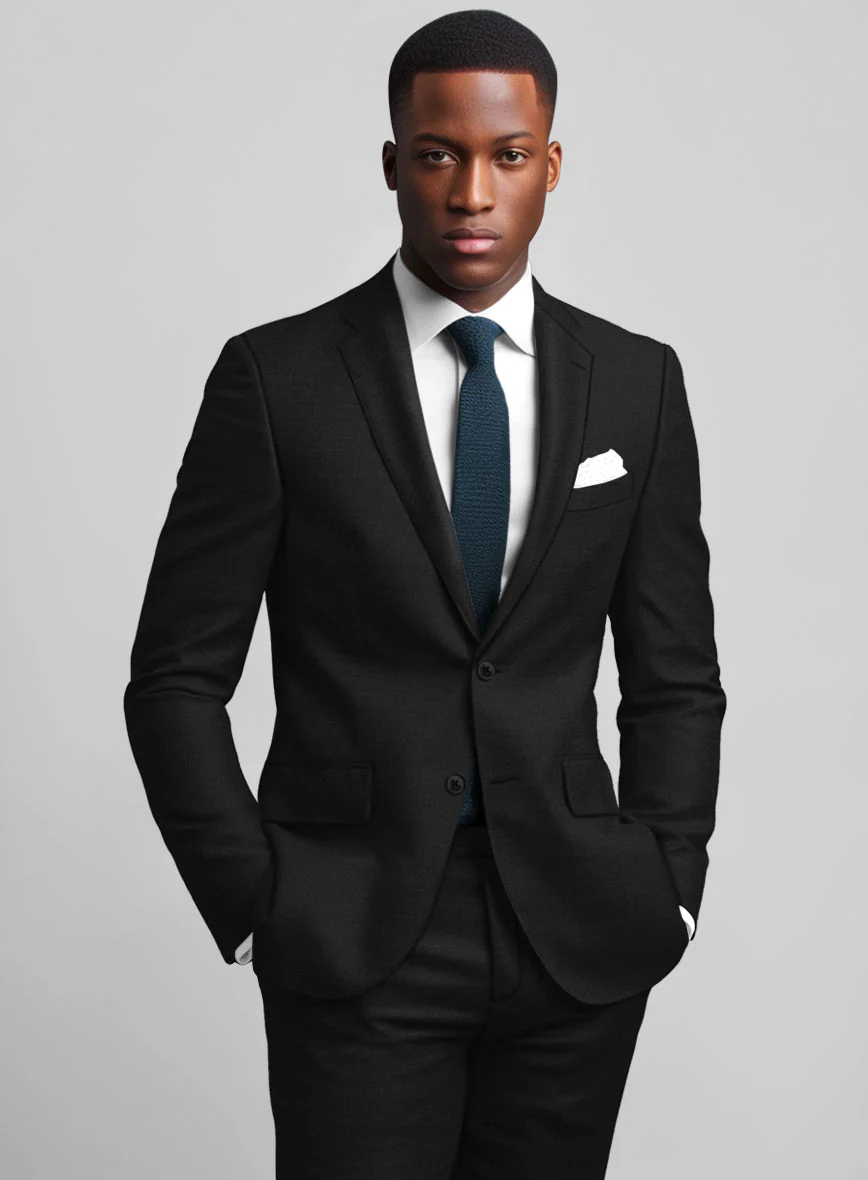 Super Black Satin Wool Jacket - Image 2