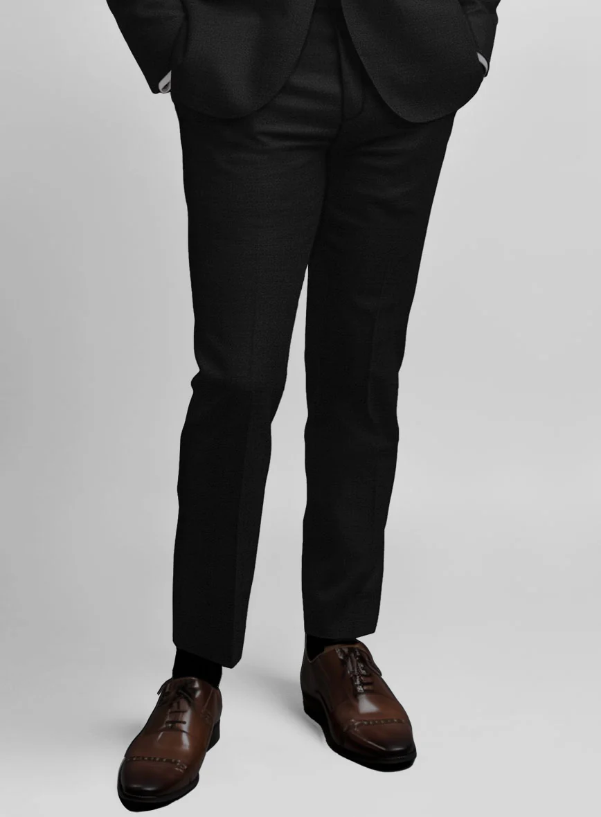 Super Black Satin Wool Pants - Image 2