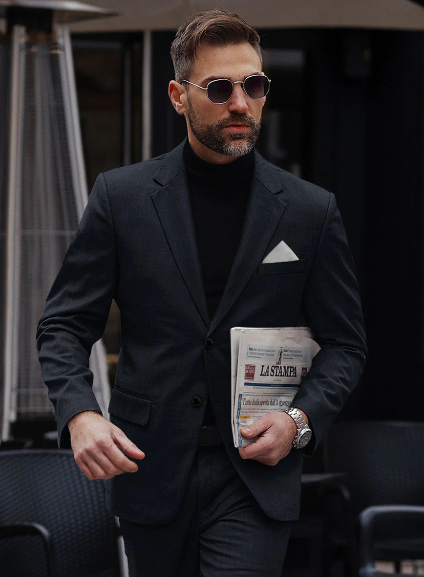 Super Blue Satin Wool Jacket - Image 2