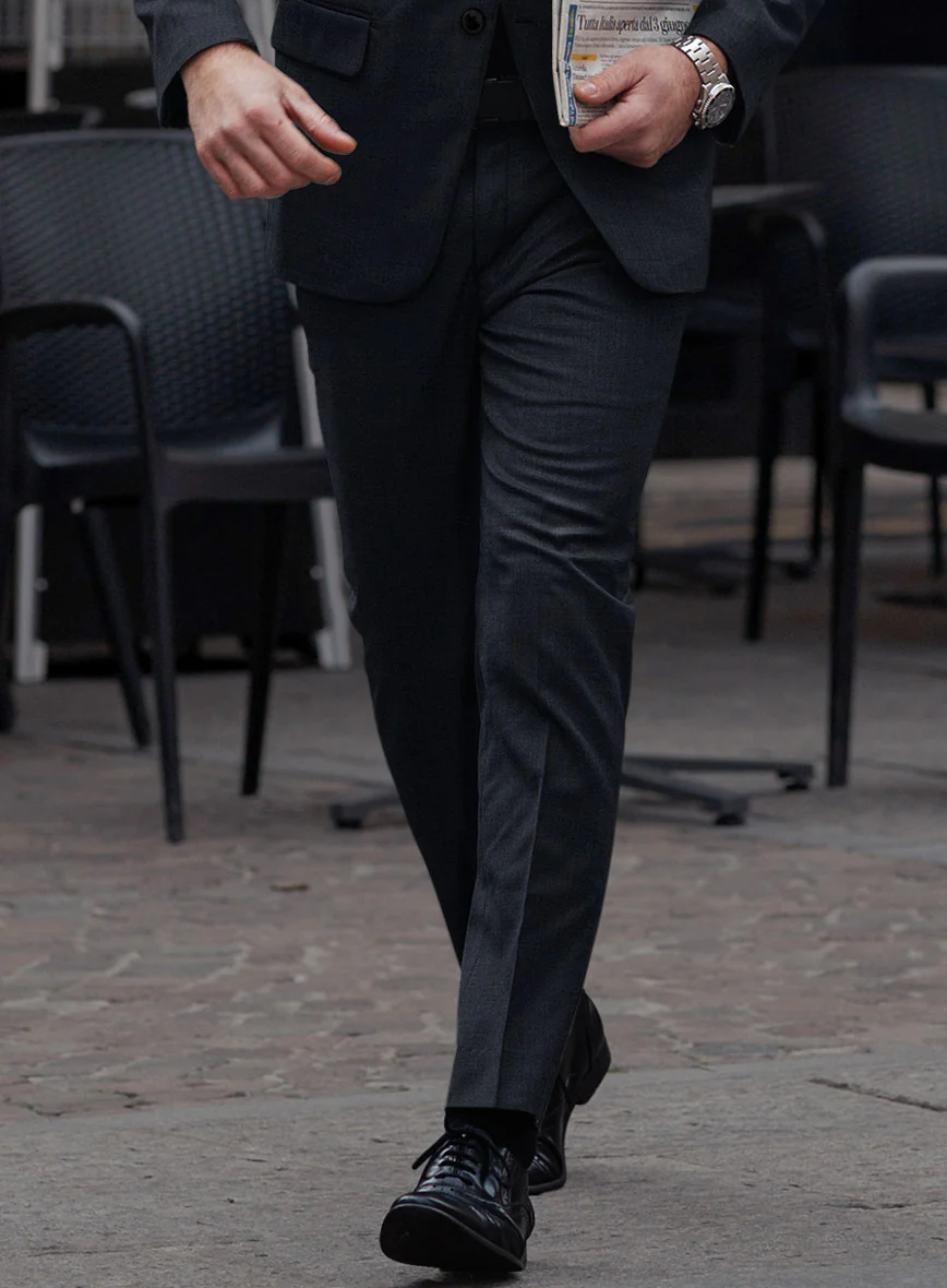Super Blue Satin Wool Pants - Image 2